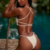 Strappy Scoop Bikini Top in White