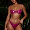 Underwired Balconette Bikini Top in Pink