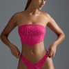 Embellished Scarf Bandeau Bikini Top in Raspberry Sorbet