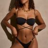 Multi-Strap Underwired Bikini Top in Black