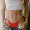 Side-Tie Cheeky Bikini Bottoms in Fiery Red