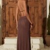 Backless Halterneck Maxi Dress in Bronze