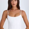 Halterneck Corset Top in White