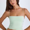 Ruched Cut-Out Top in Green
