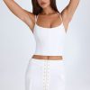 Lace-Up Micro Mini Skirt in White