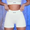 Ribbed Mini Shorts in White
